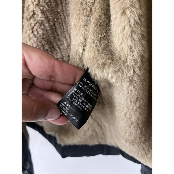 Men's Hemp HoodLamp Dark Blue Hooded Canvas Jacket size Large Heritage - Picture 10 of 14